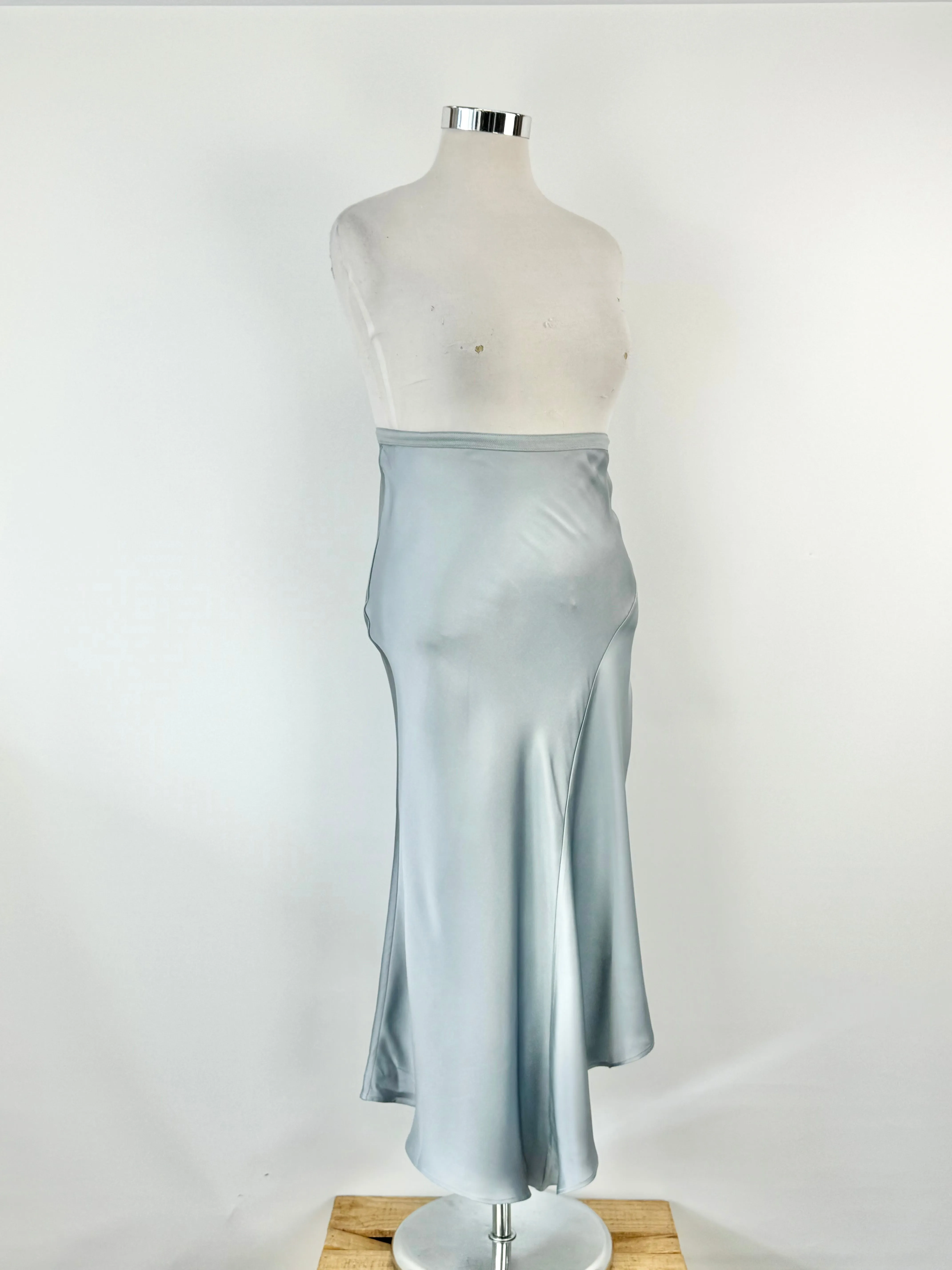 Anine Bing Ice Blue Bias Cut Silk Maxi Skirt - AU10/12