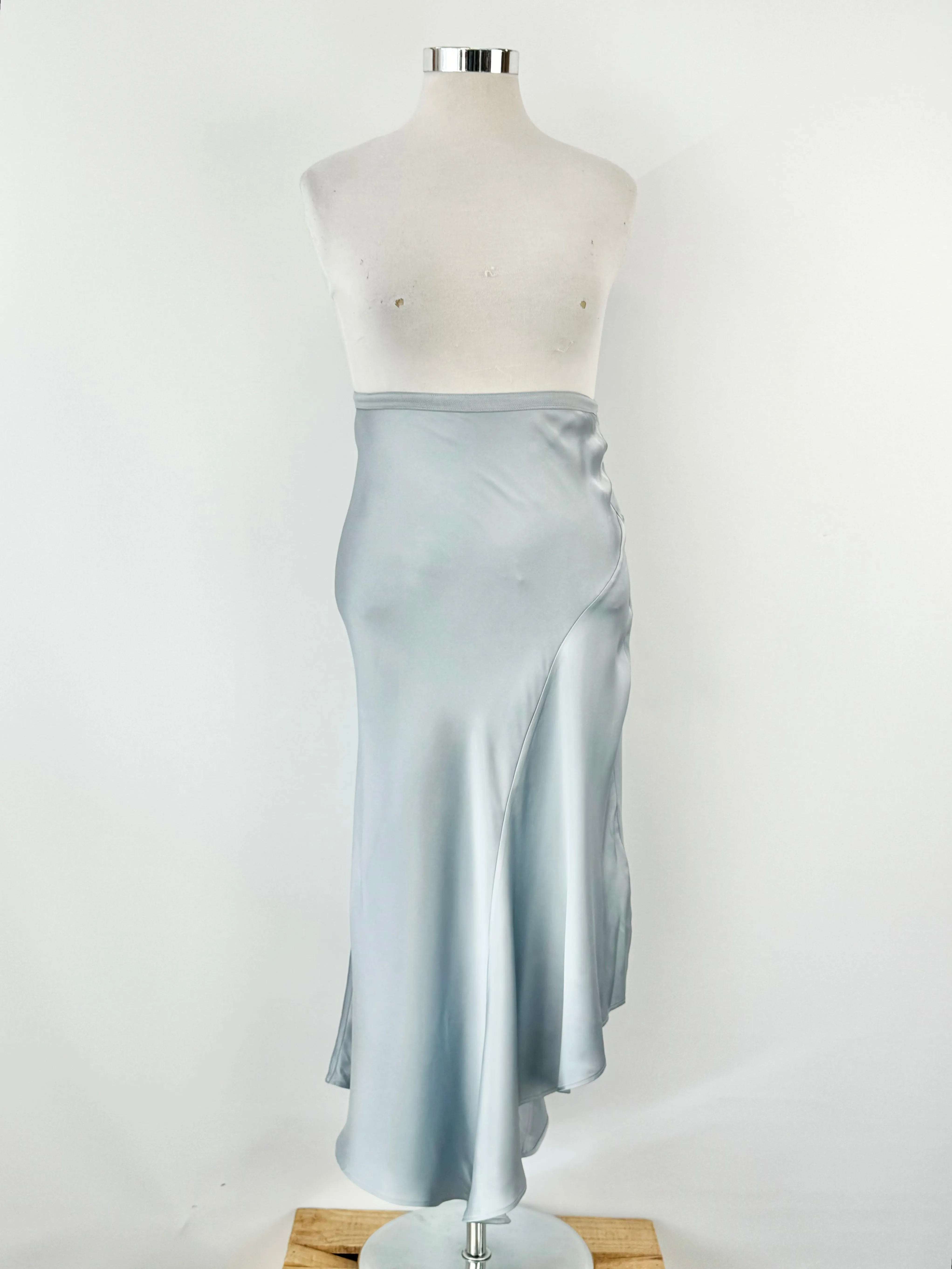 Anine Bing Ice Blue Bias Cut Silk Maxi Skirt - AU10/12