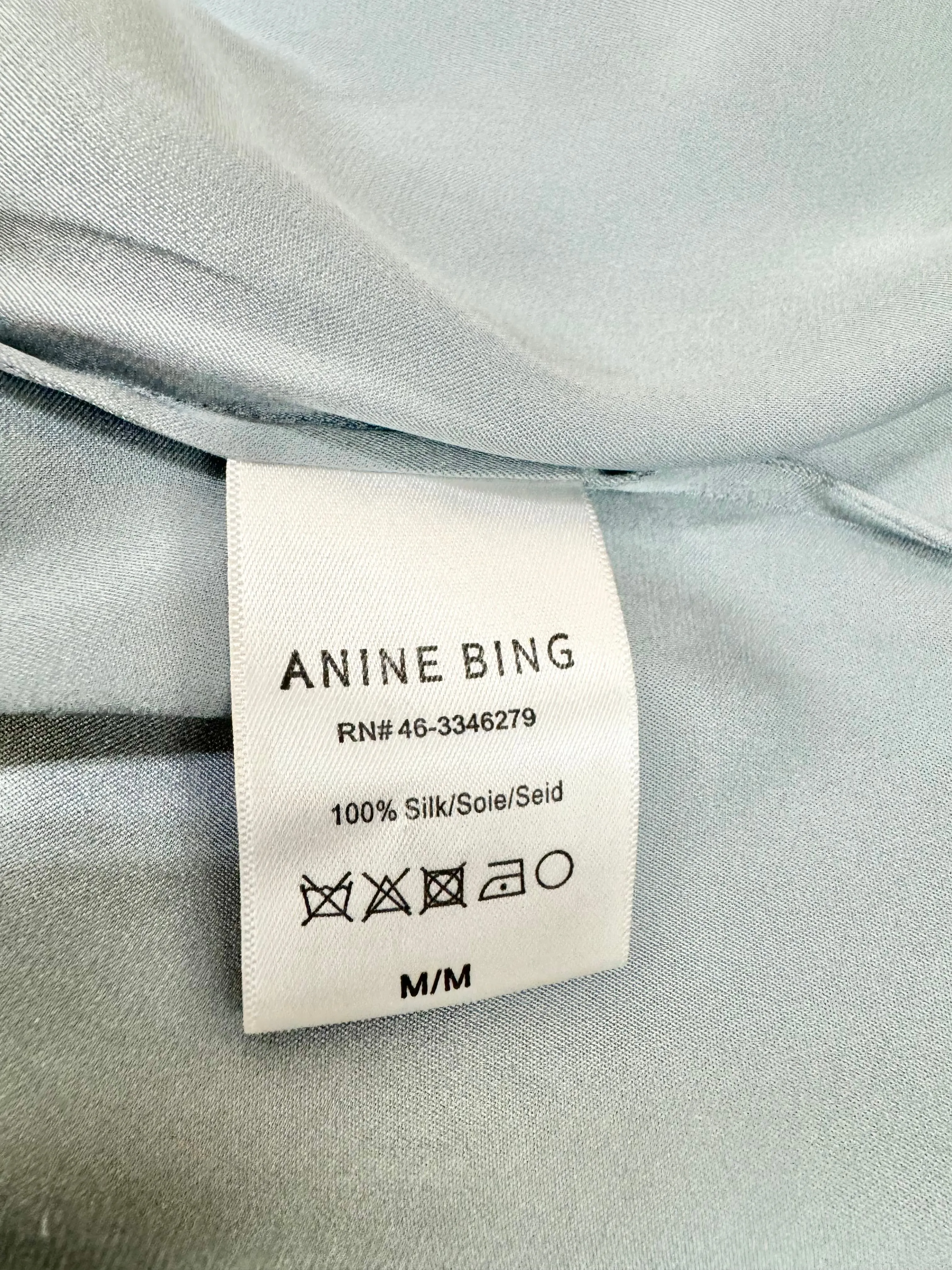 Anine Bing Ice Blue Bias Cut Silk Maxi Skirt - AU10/12