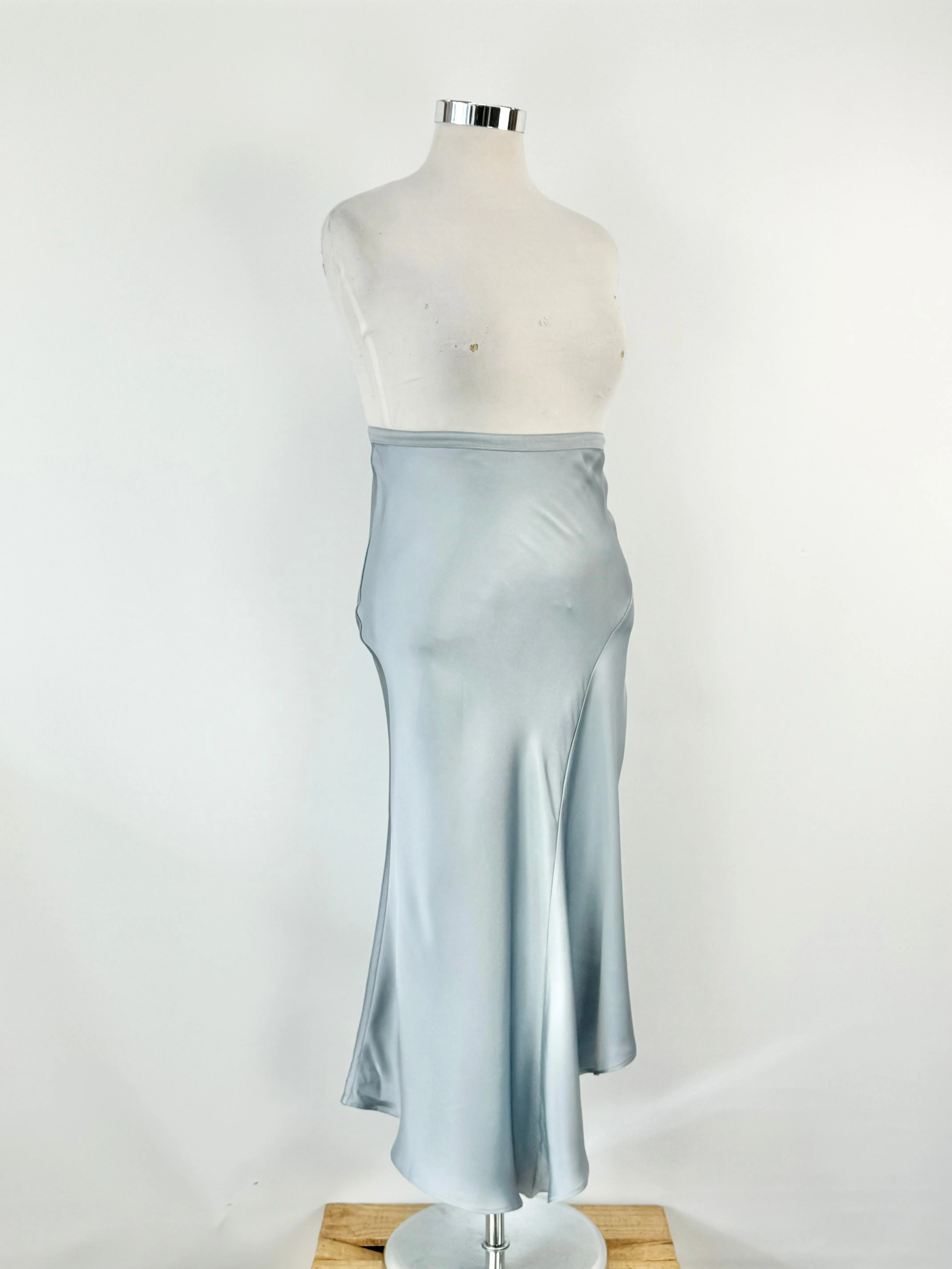 Anine Bing Ice Blue Bias Cut Silk Maxi Skirt - AU10/12
