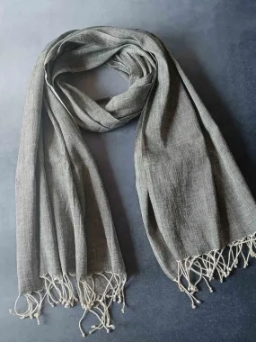 Ashen Hemp Fabric Unisex Stole- Dark Grey