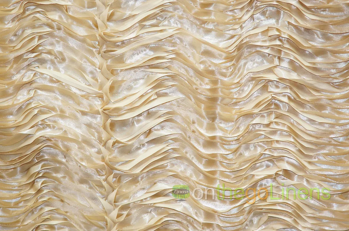 Australian Puff Satin Table Linens | 3D Layered Satin Skirt Fabric | Multiple Colors |