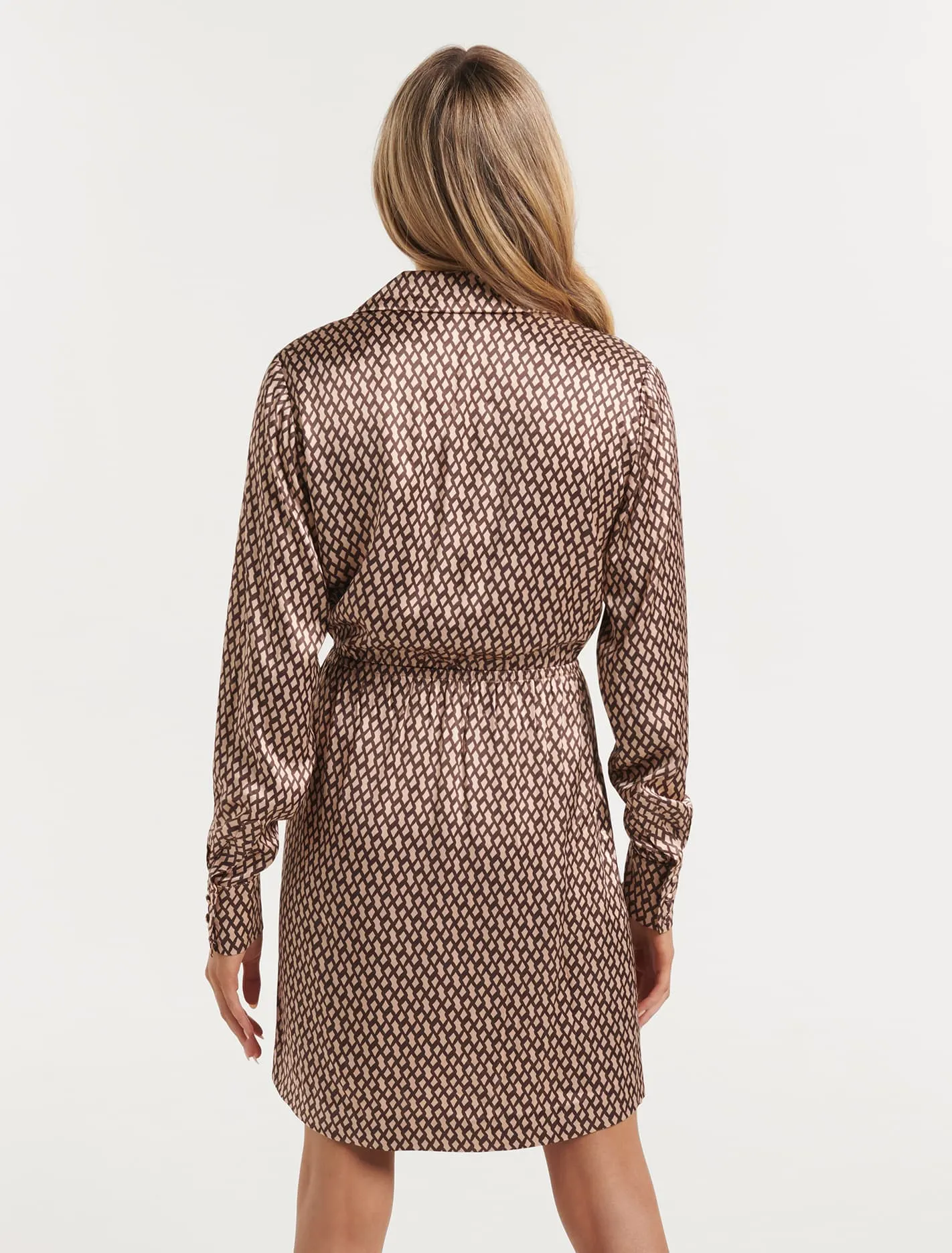 Beck Satin Shirt Mini Dress