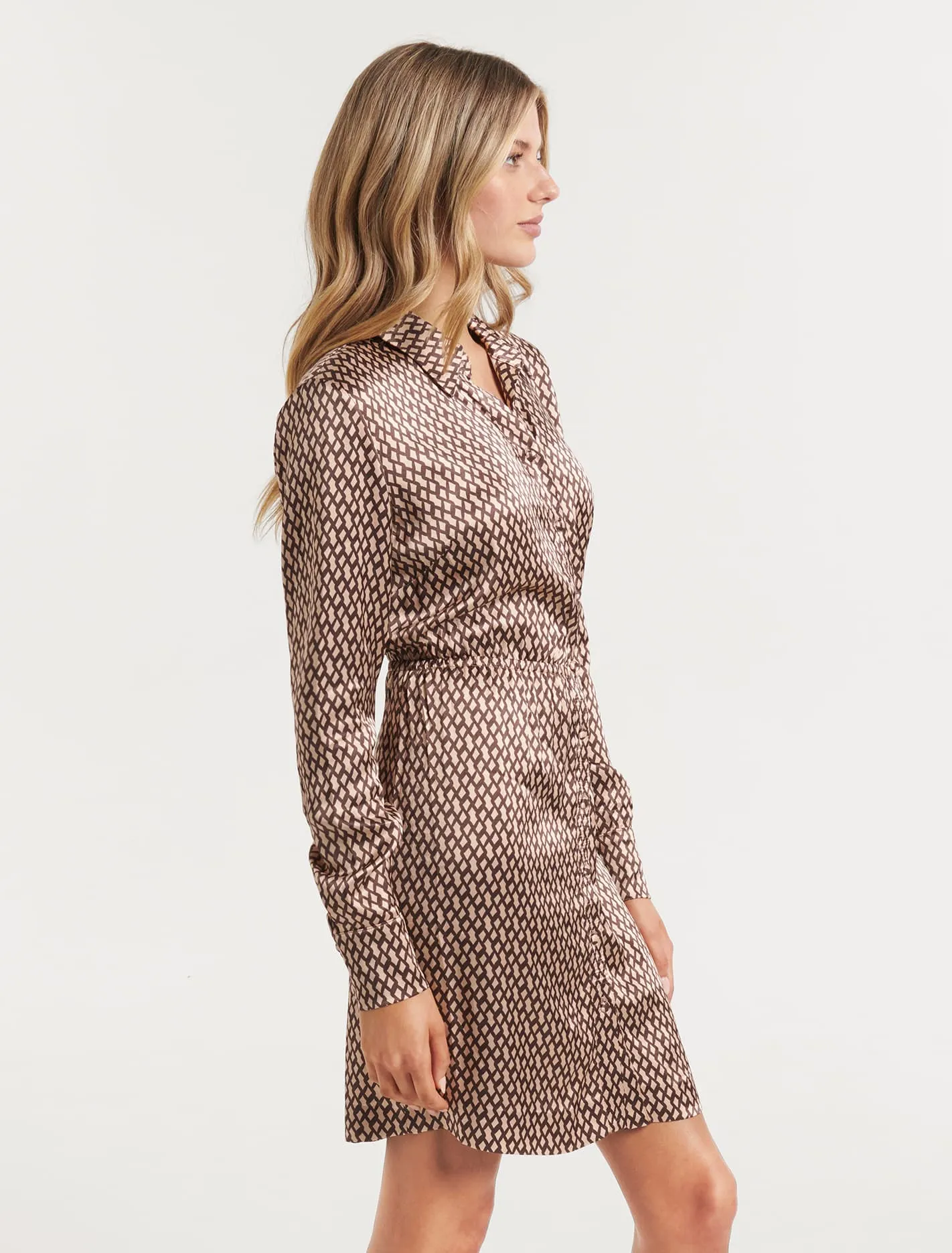 Beck Satin Shirt Mini Dress