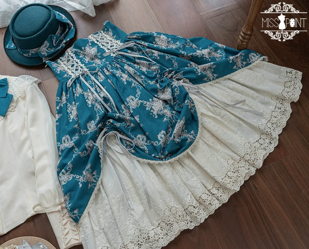(BFM)Miss Point~Customized Vintage Lolita Skirt Elegant Pullover Fishbone SK