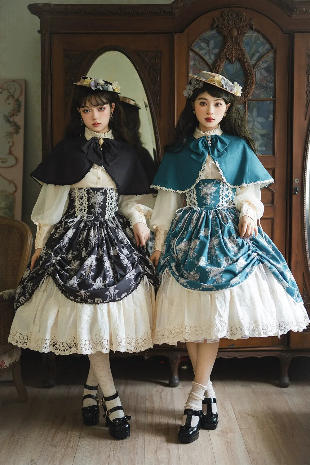 (BFM)Miss Point~Customized Vintage Lolita Skirt Elegant Pullover Fishbone SK