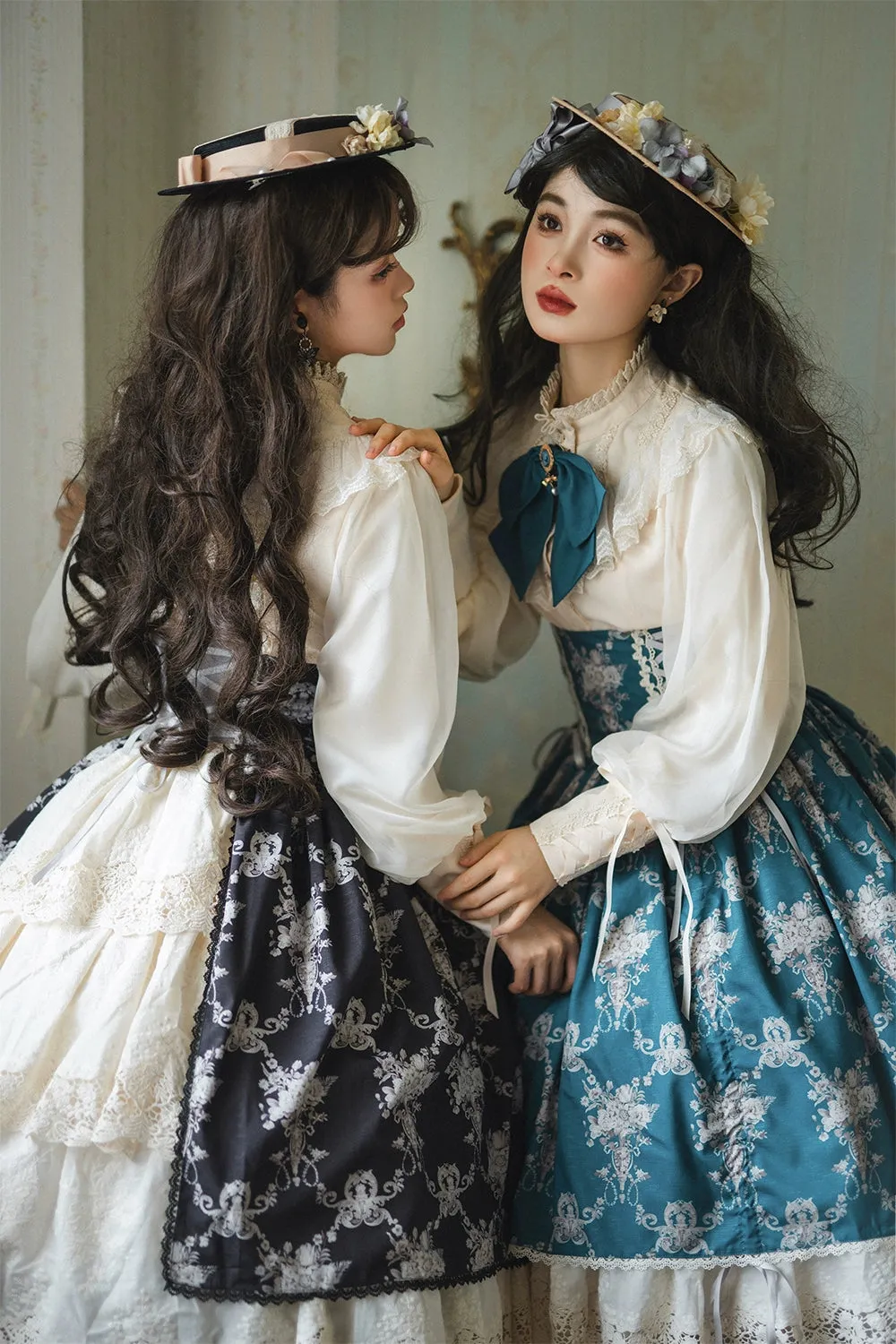 (BFM)Miss Point~Customized Vintage Lolita Skirt Elegant Pullover Fishbone SK
