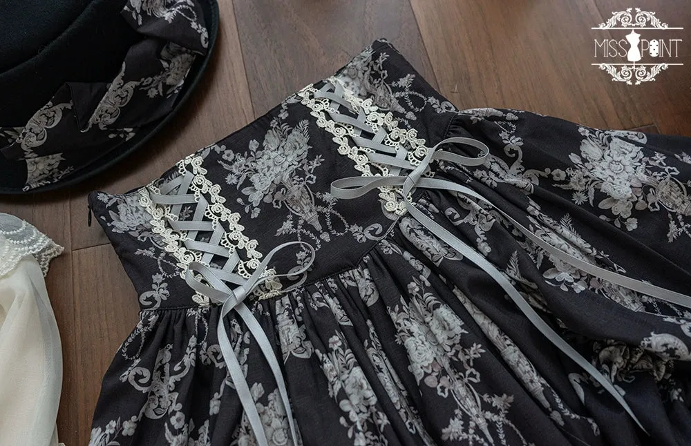 (BFM)Miss Point~Customized Vintage Lolita Skirt Elegant Pullover Fishbone SK