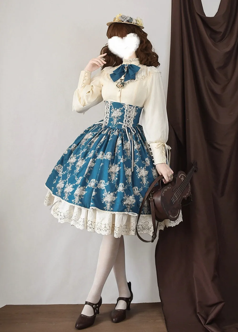 (BFM)Miss Point~Customized Vintage Lolita Skirt Elegant Pullover Fishbone SK
