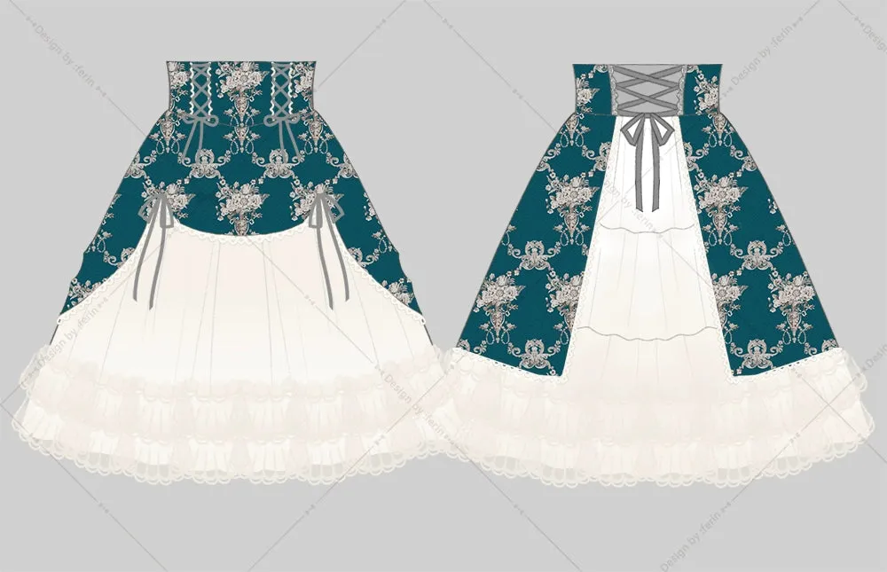(BFM)Miss Point~Customized Vintage Lolita Skirt Elegant Pullover Fishbone SK