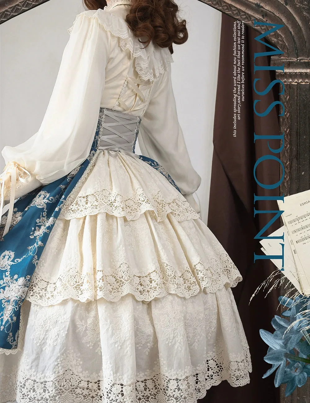 (BFM)Miss Point~Customized Vintage Lolita Skirt Elegant Pullover Fishbone SK