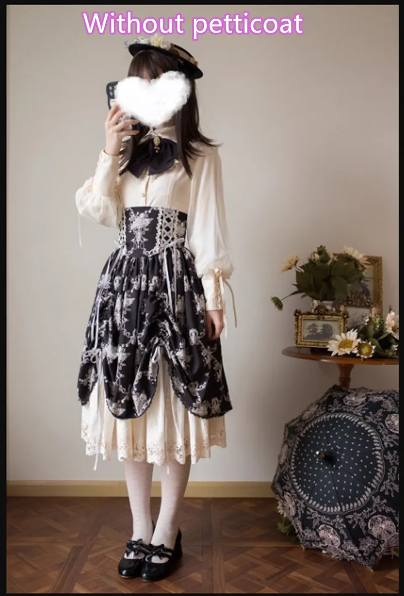 (BFM)Miss Point~Customized Vintage Lolita Skirt Elegant Pullover Fishbone SK