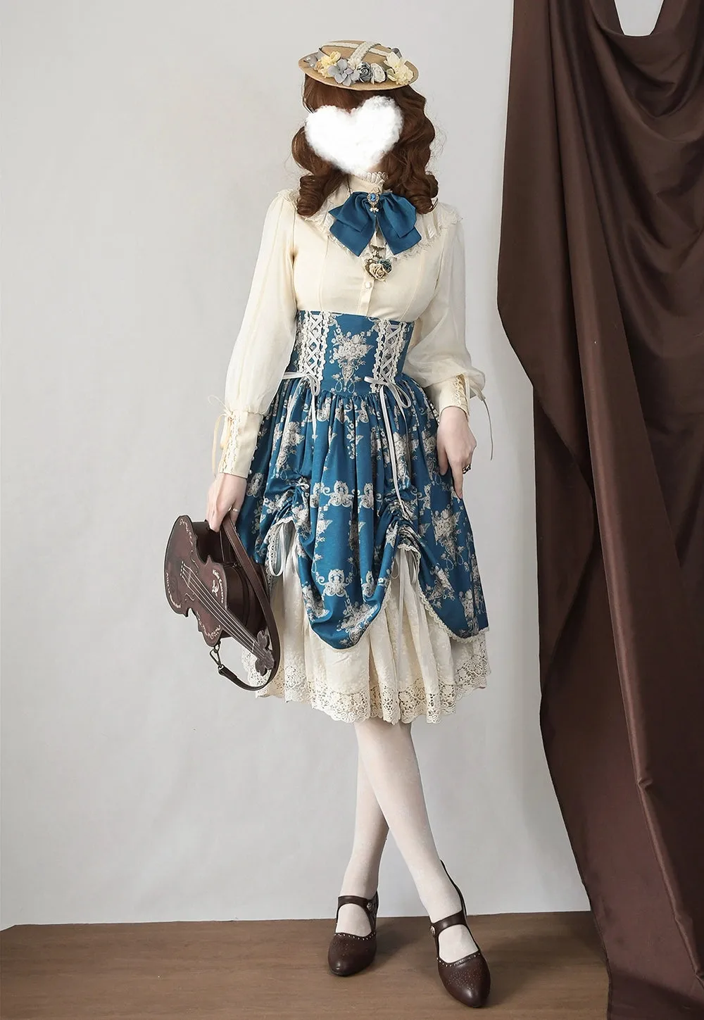 (BFM)Miss Point~Customized Vintage Lolita Skirt Elegant Pullover Fishbone SK