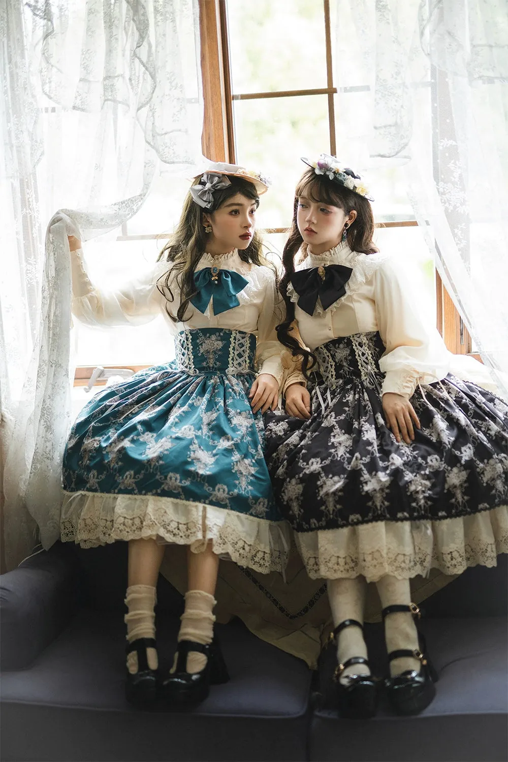 (BFM)Miss Point~Customized Vintage Lolita Skirt Elegant Pullover Fishbone SK