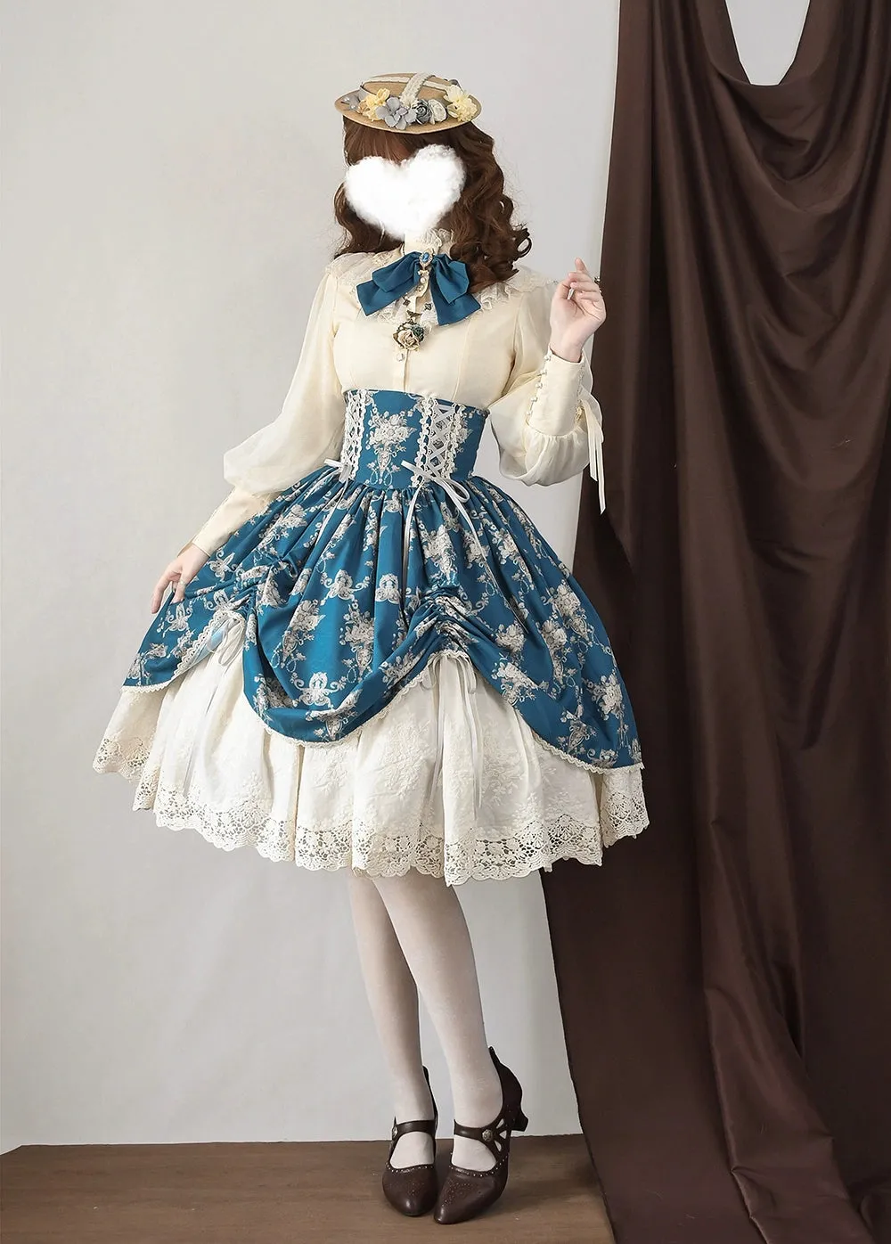(BFM)Miss Point~Customized Vintage Lolita Skirt Elegant Pullover Fishbone SK
