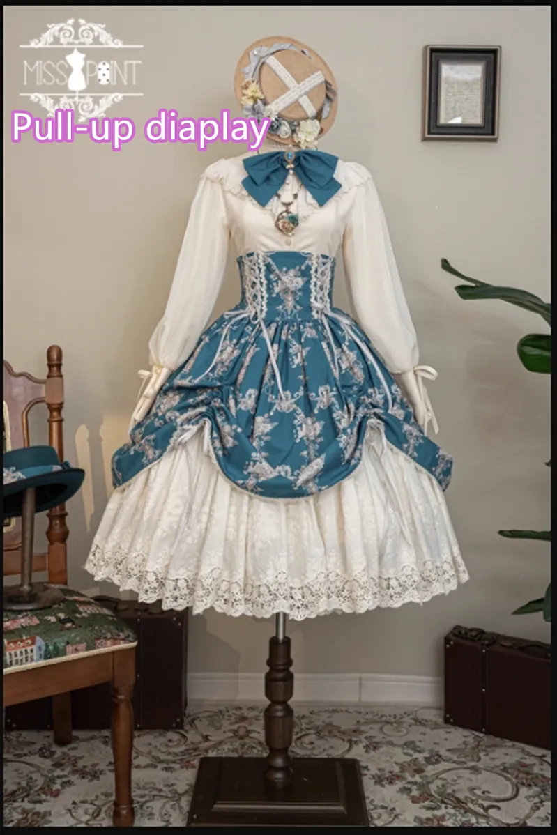 (BFM)Miss Point~Customized Vintage Lolita Skirt Elegant Pullover Fishbone SK