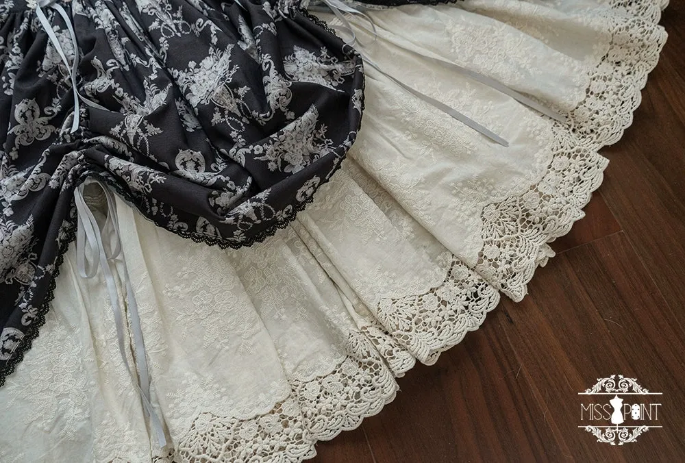 (BFM)Miss Point~Customized Vintage Lolita Skirt Elegant Pullover Fishbone SK