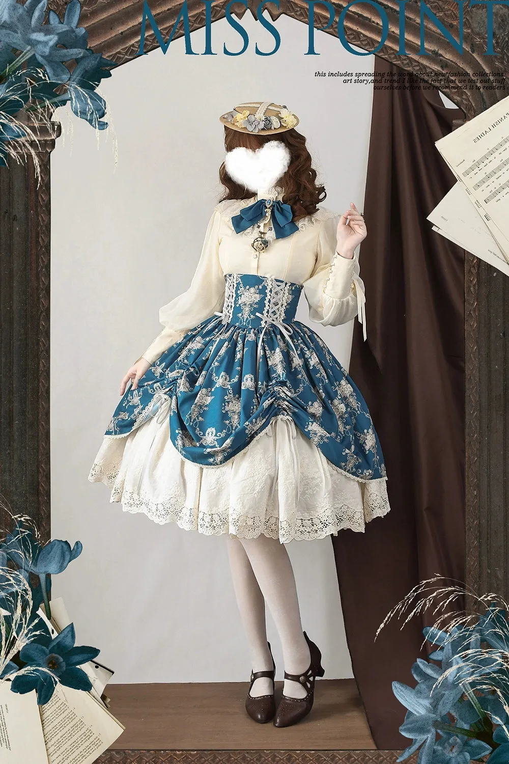 (BFM)Miss Point~Customized Vintage Lolita Skirt Elegant Pullover Fishbone SK