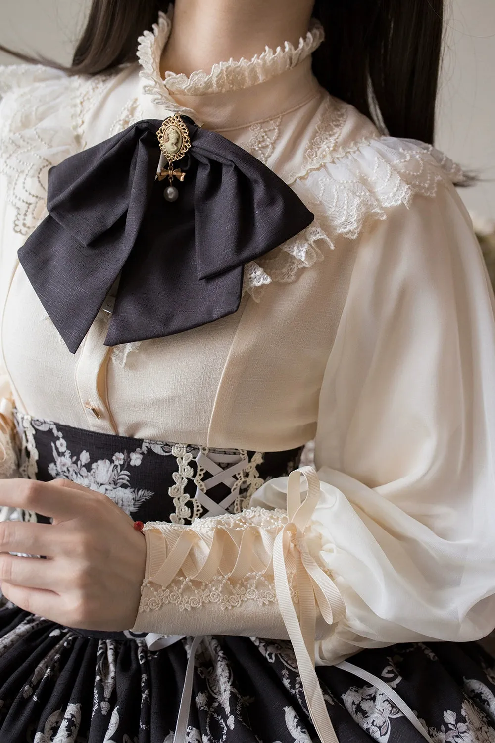 (BFM)Miss Point~Customized Vintage Lolita Skirt Elegant Pullover Fishbone SK