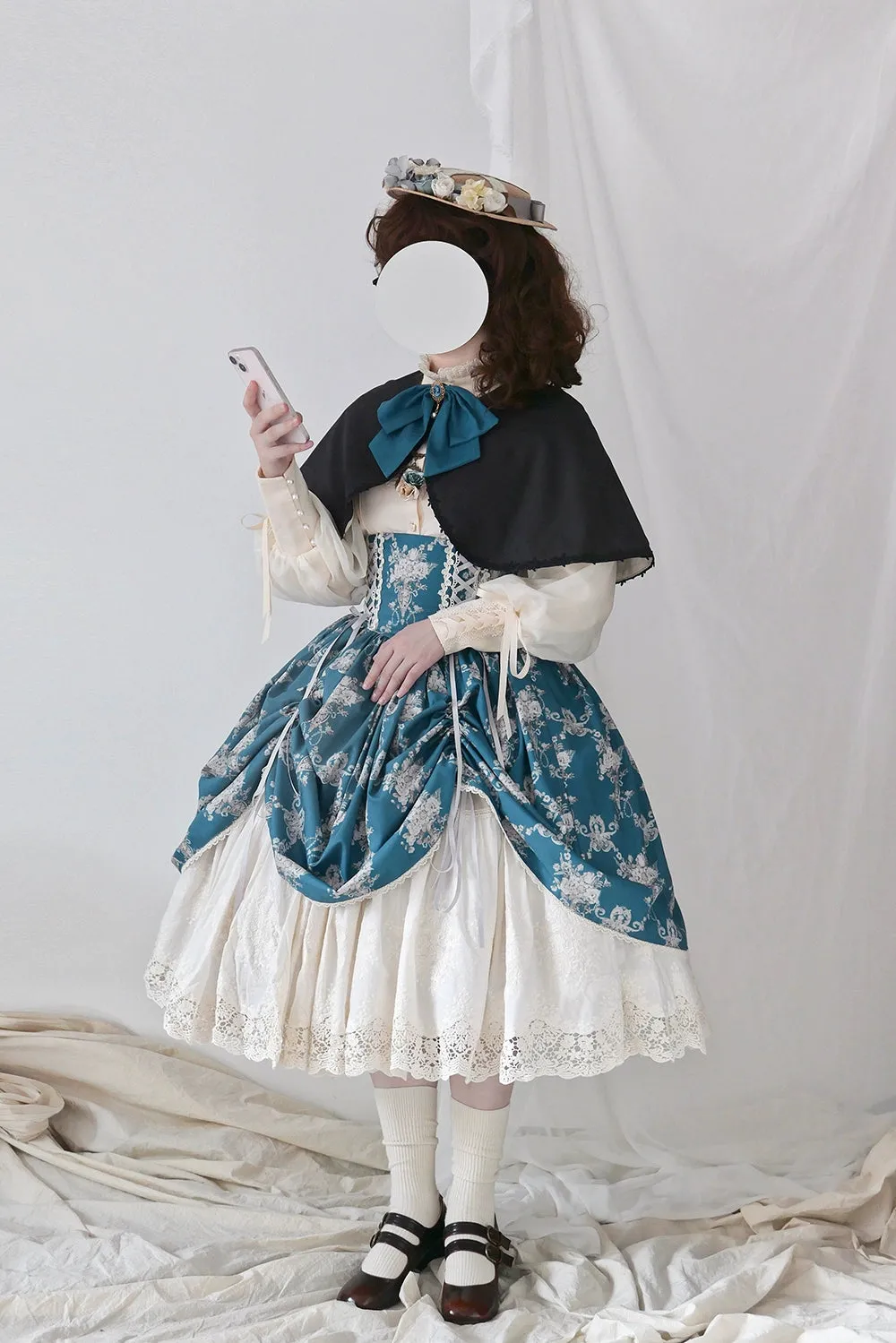 (BFM)Miss Point~Customized Vintage Lolita Skirt Elegant Pullover Fishbone SK