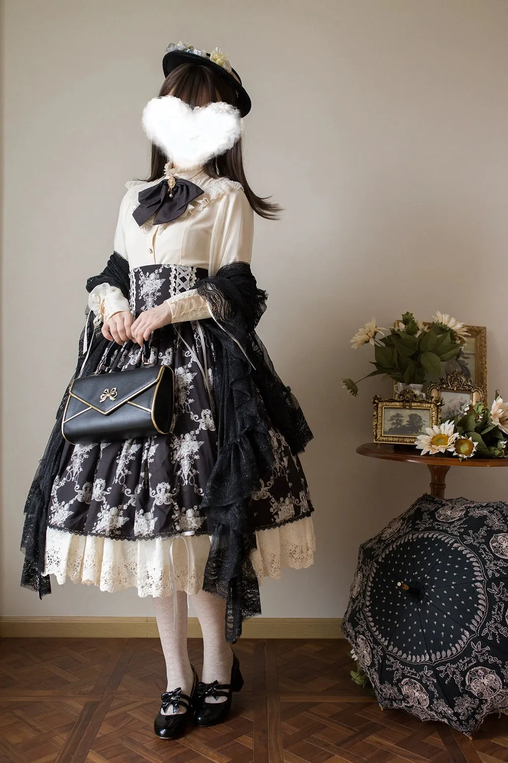 (BFM)Miss Point~Customized Vintage Lolita Skirt Elegant Pullover Fishbone SK
