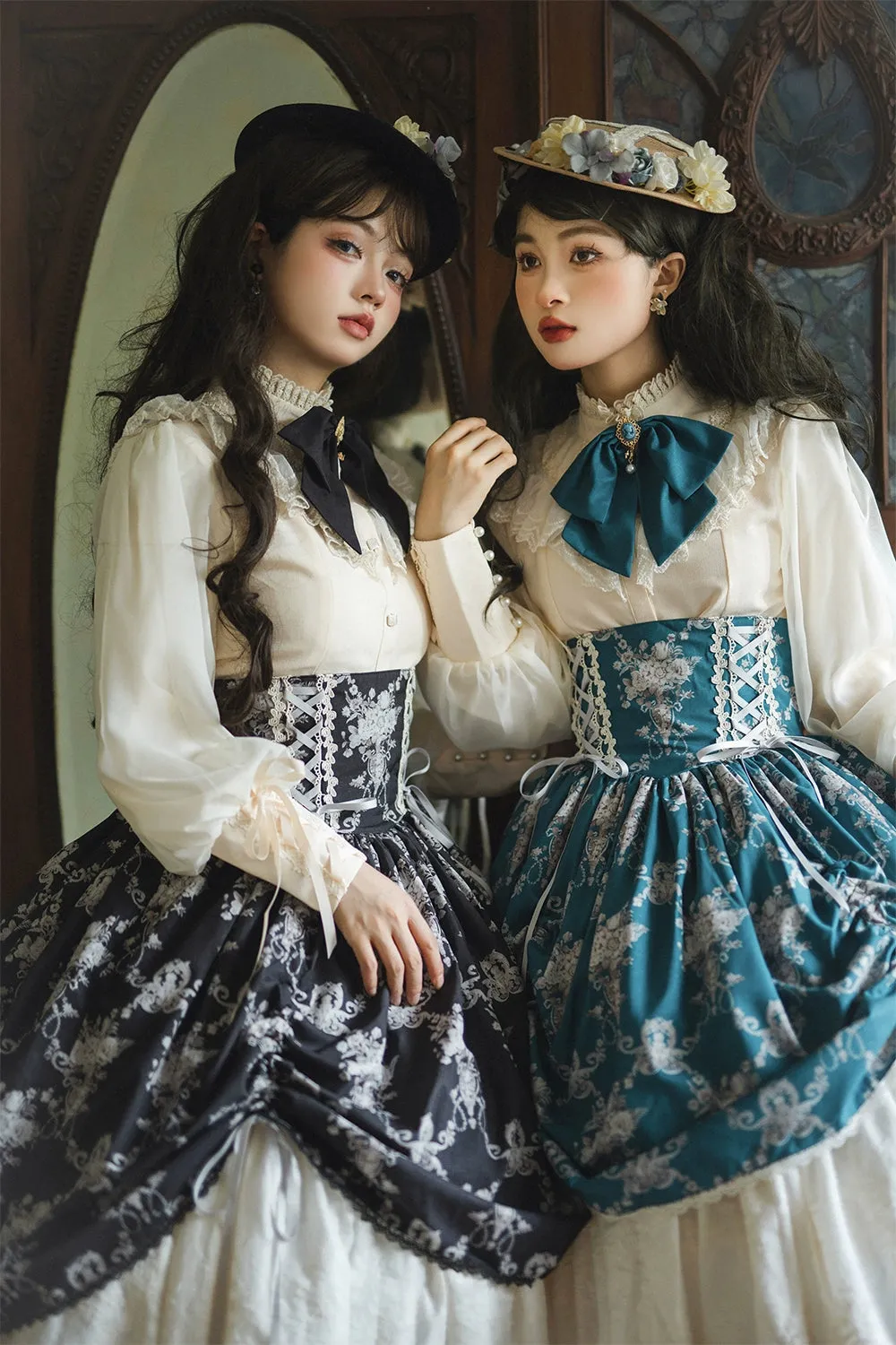 (BFM)Miss Point~Customized Vintage Lolita Skirt Elegant Pullover Fishbone SK