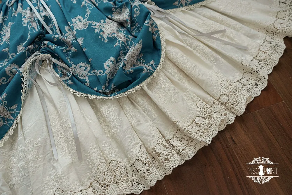 (BFM)Miss Point~Customized Vintage Lolita Skirt Elegant Pullover Fishbone SK