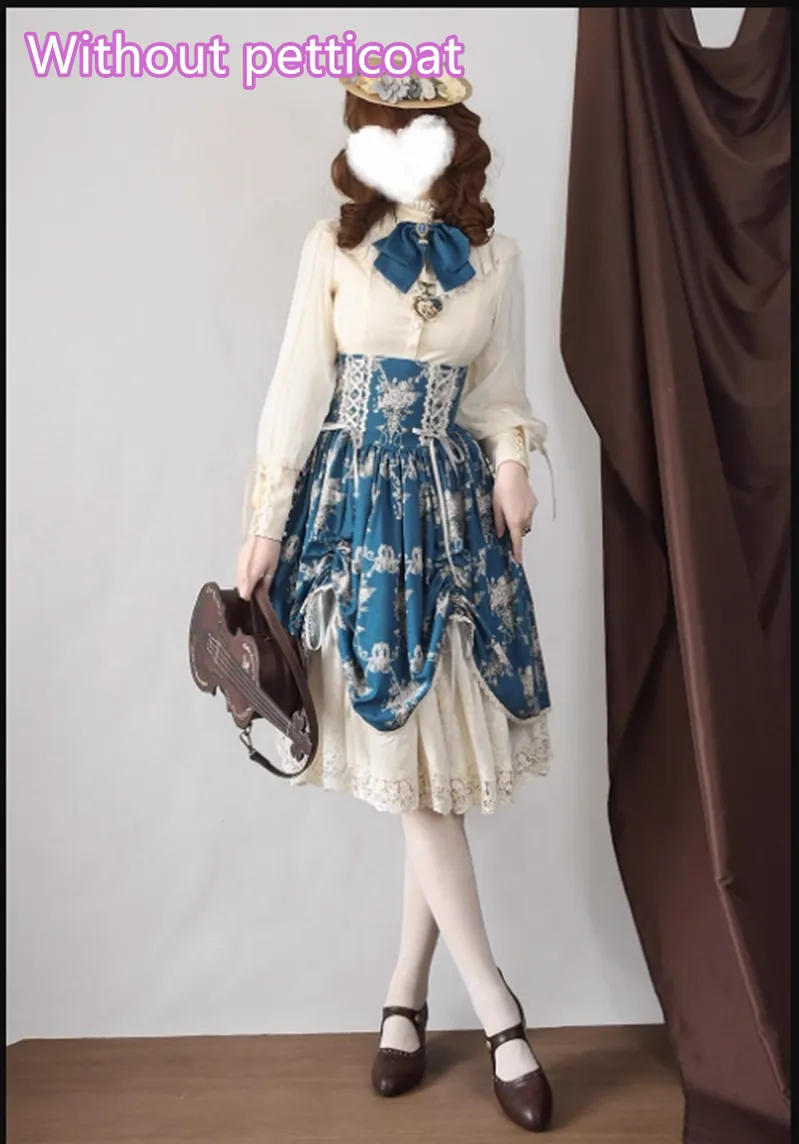 (BFM)Miss Point~Customized Vintage Lolita Skirt Elegant Pullover Fishbone SK