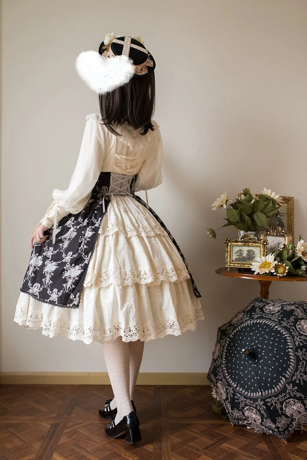 (BFM)Miss Point~Customized Vintage Lolita Skirt Elegant Pullover Fishbone SK