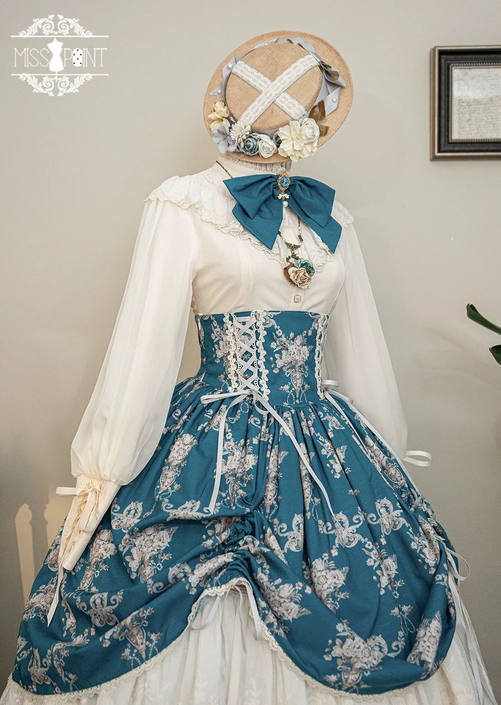 (BFM)Miss Point~Customized Vintage Lolita Skirt Elegant Pullover Fishbone SK