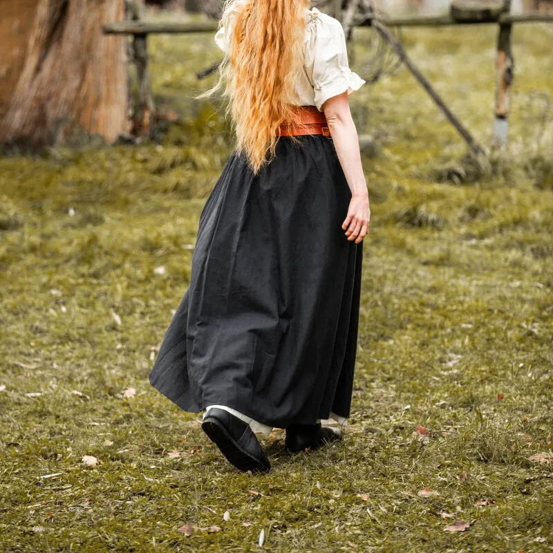 Black/Natural Medieval Skirt - Cotton/Linen
