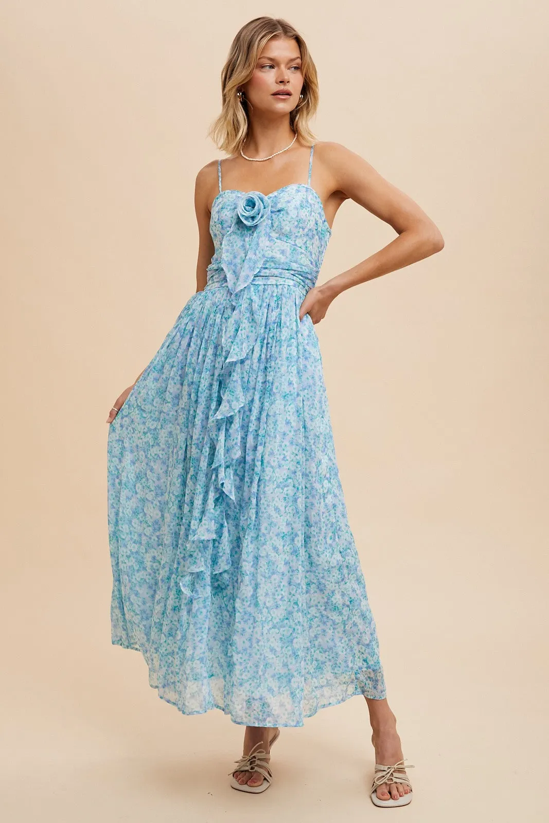 Brenna Rose Waterfall Floral Maxi Dress