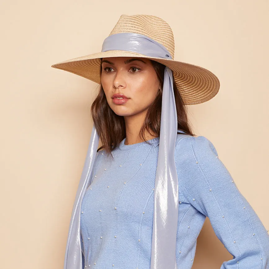 Cassidy in Natural with Ice Blue Scarf