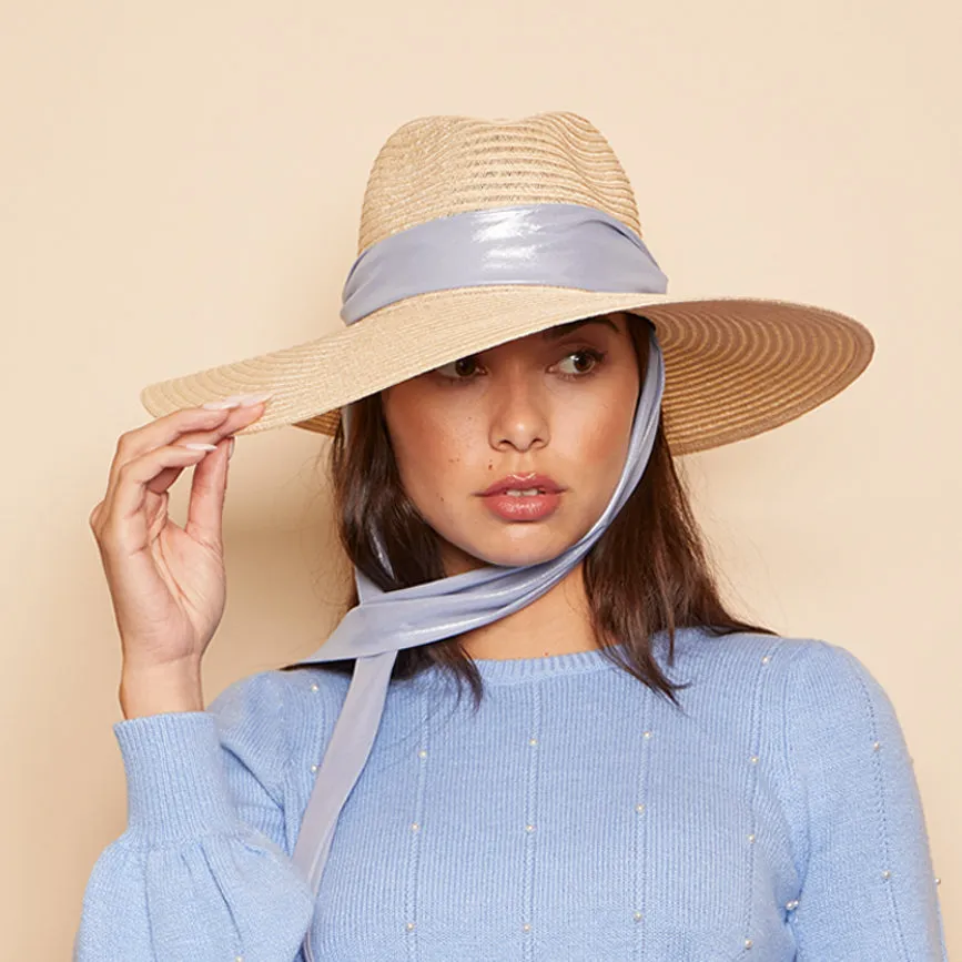 Cassidy in Natural with Ice Blue Scarf