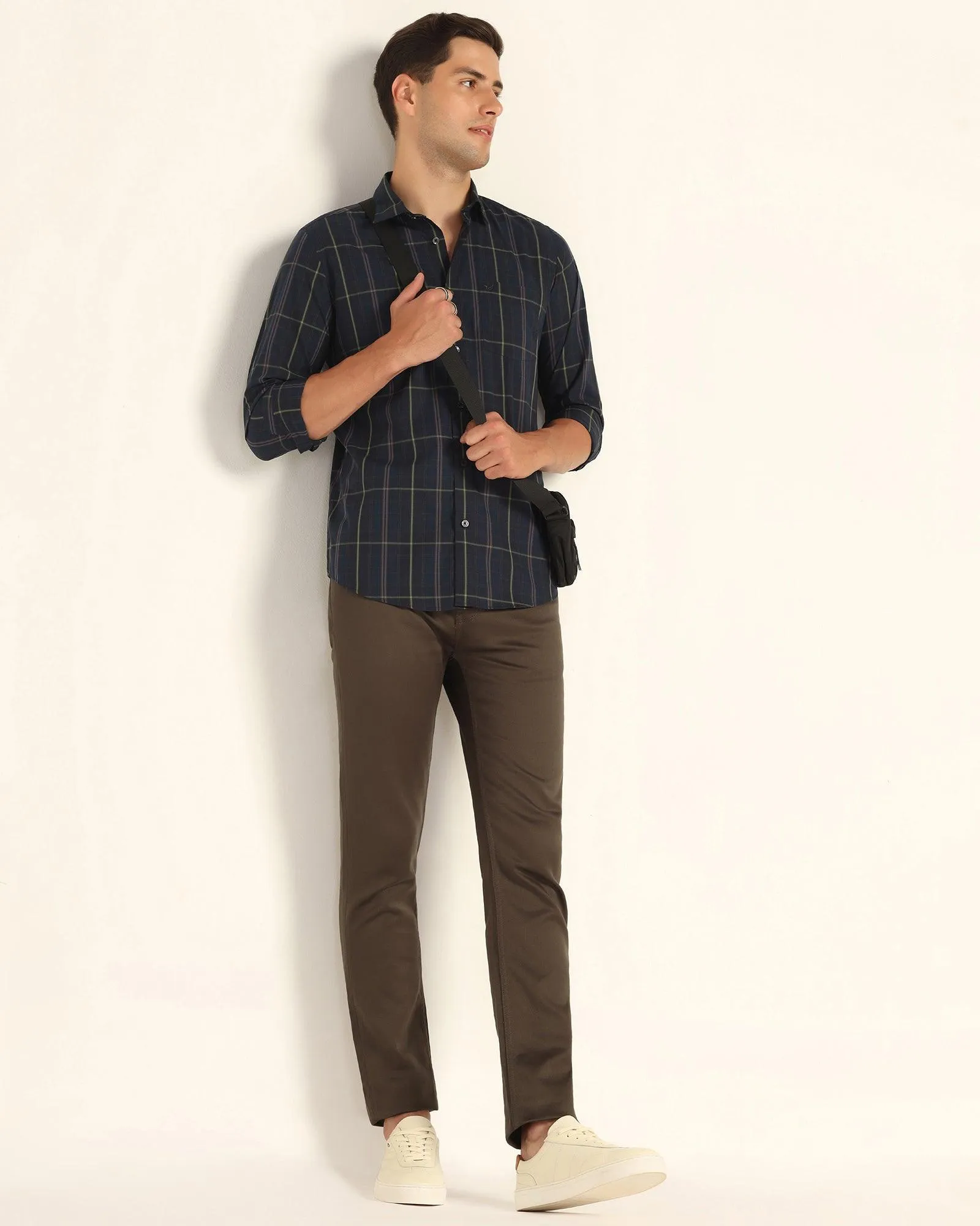 Casual Blue Check Shirt - Roma