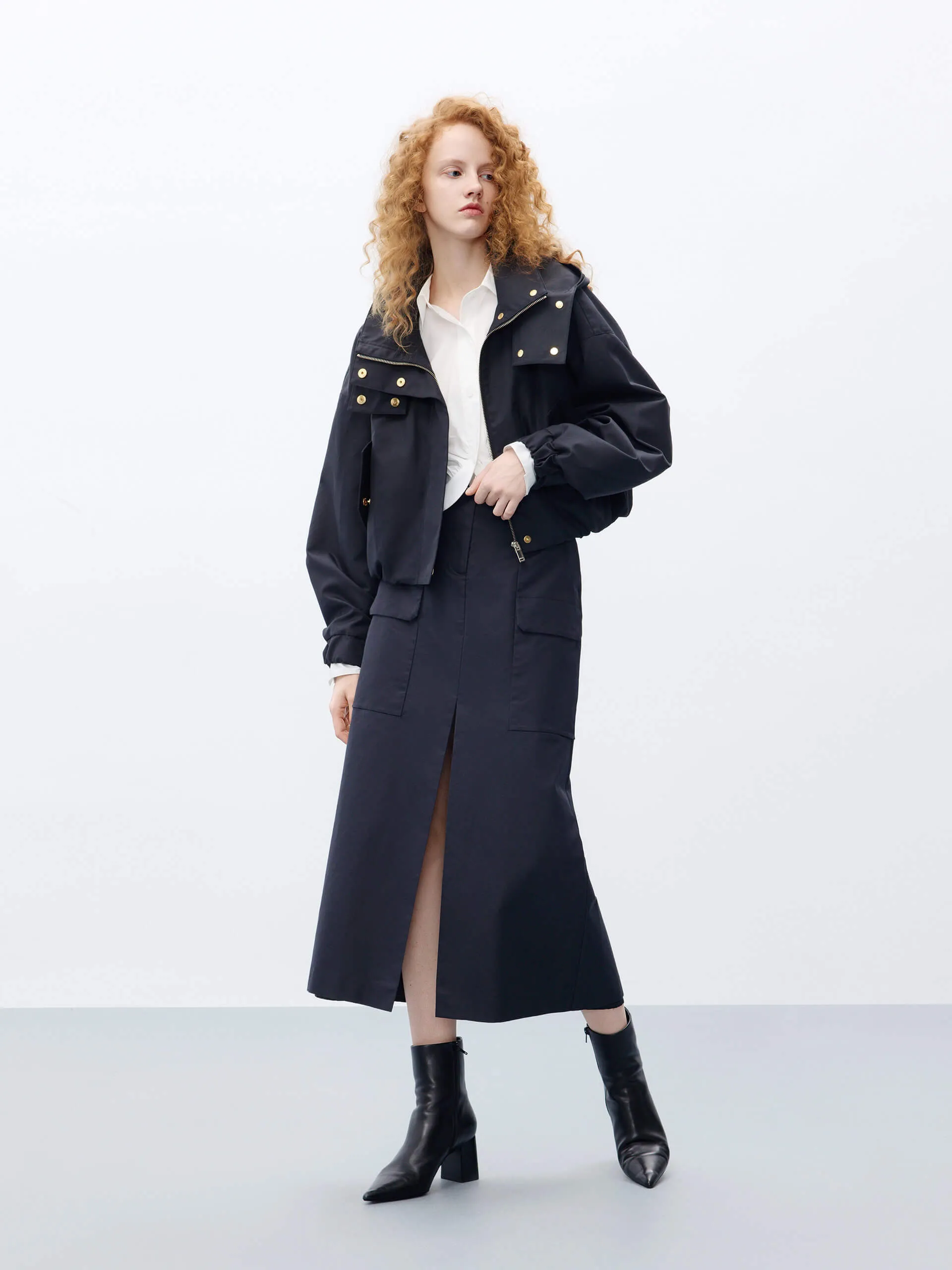 Cropped Hooded Jacket