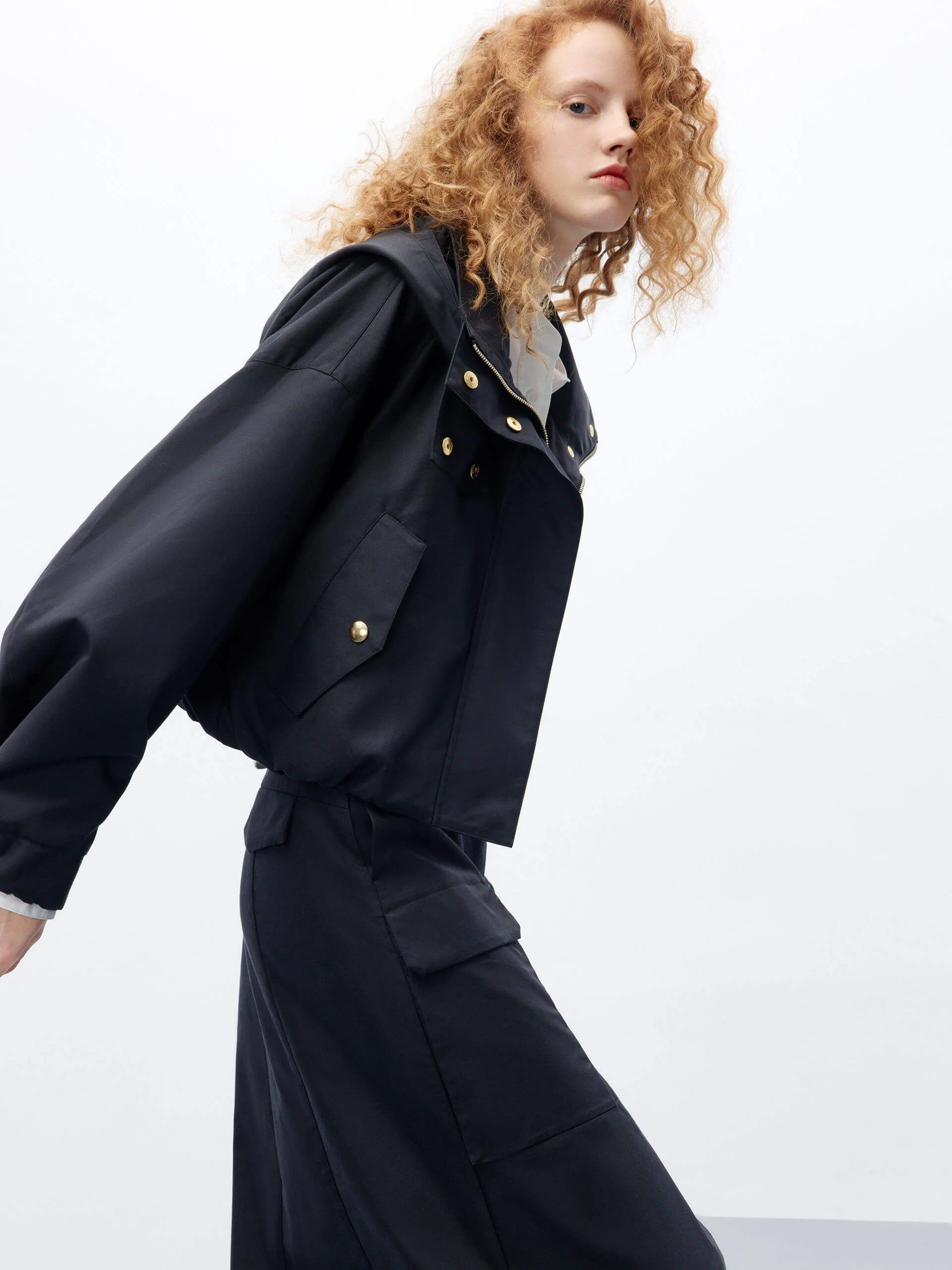 Cropped Hooded Jacket