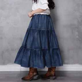 Erika Peasant Skirt, Denim