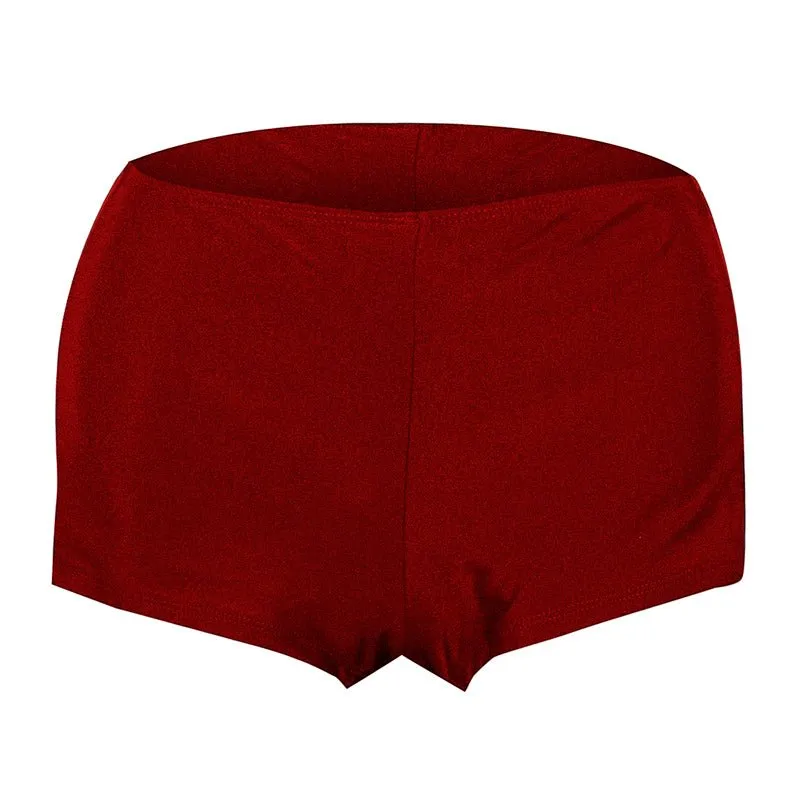 Essentials V Neck Swim Dress with Boy Shorts (Rust Red)