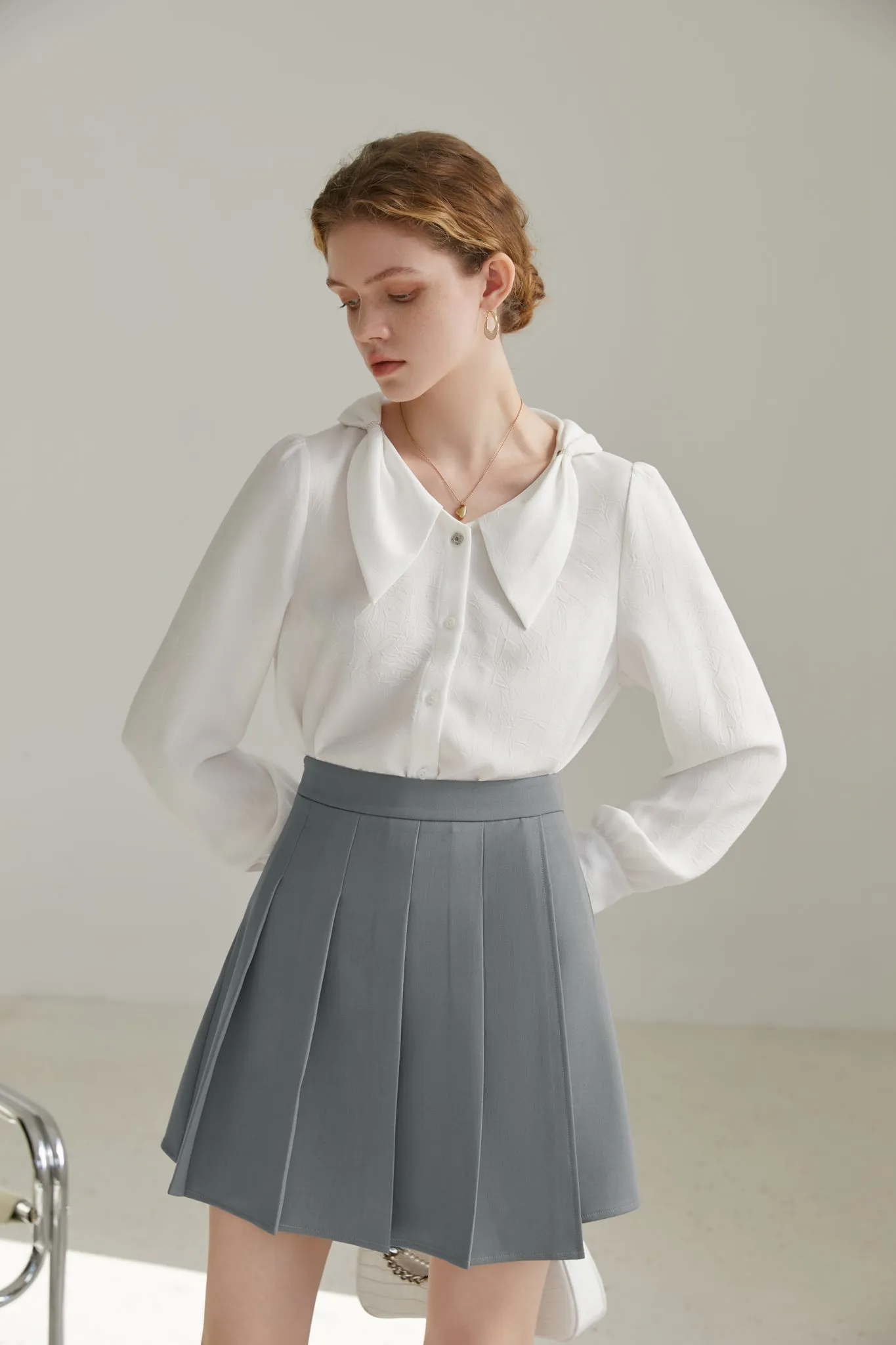 Fansilanen | Lina Gray Pleated Skirt