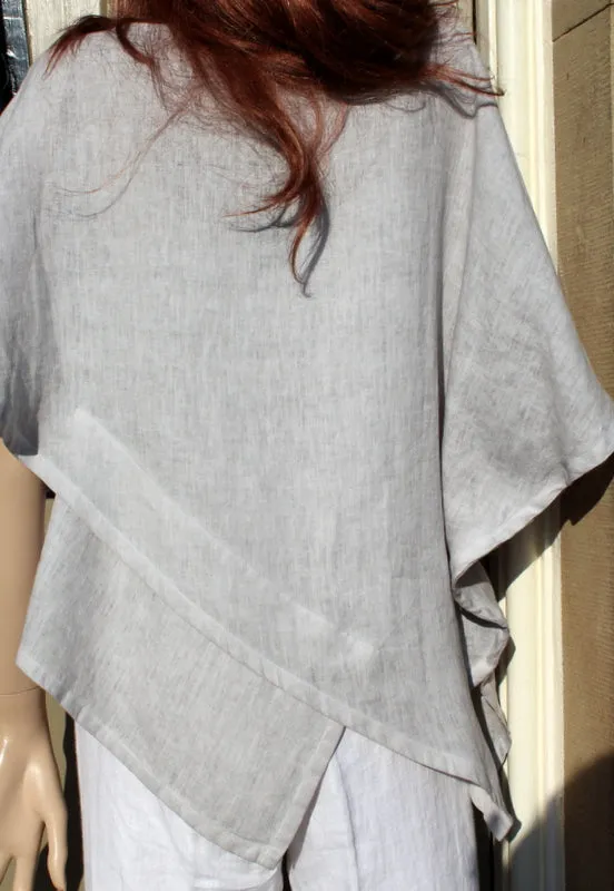 FOCUS ( USA) Shorter Ladies Linen Top with Dolman Sleeves (was £62.50)