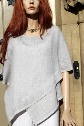 FOCUS ( USA) Shorter Ladies Linen Top with Dolman Sleeves (was £62.50)