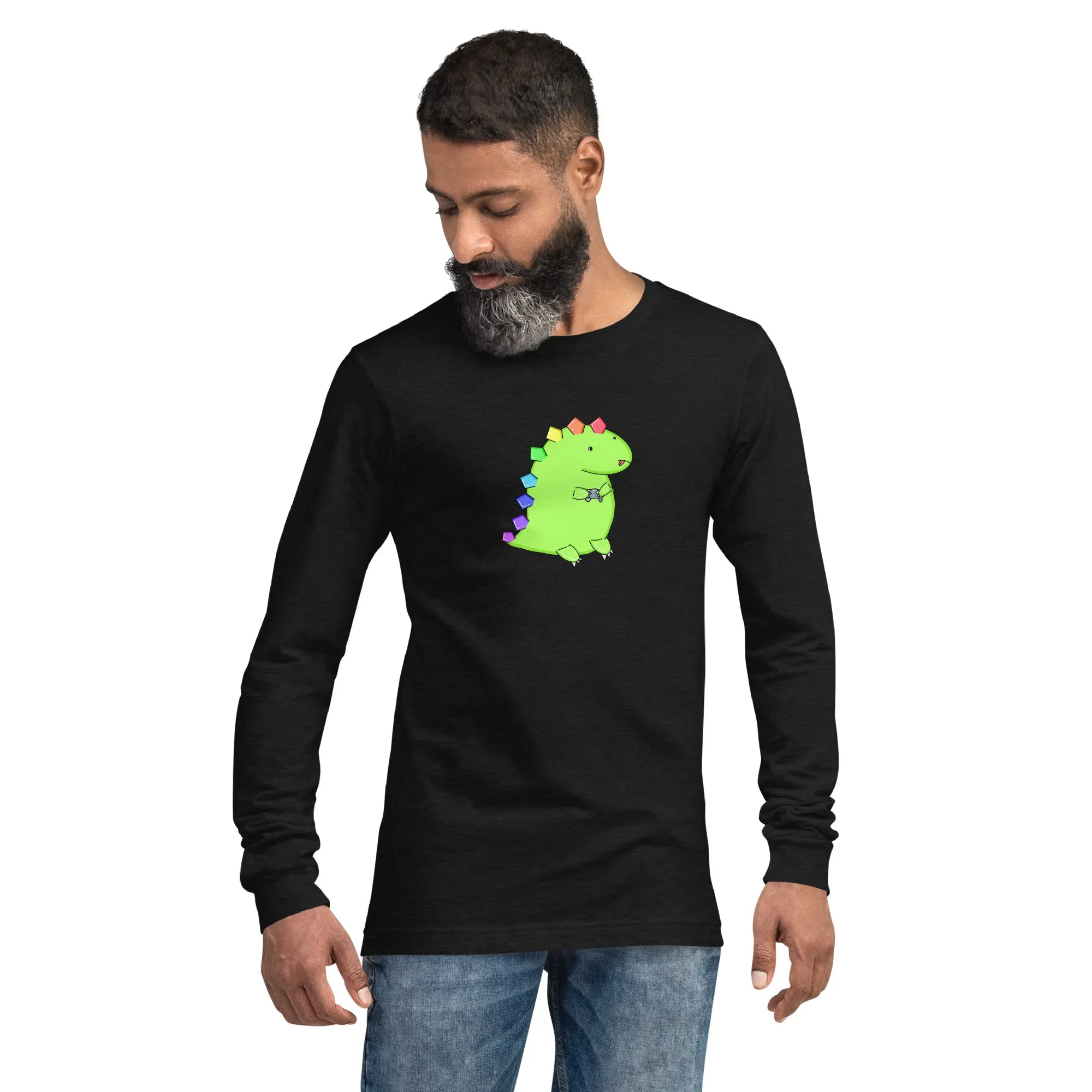 Gaming Dino - Long Sleeve Tee - LOTS OF COLORS!