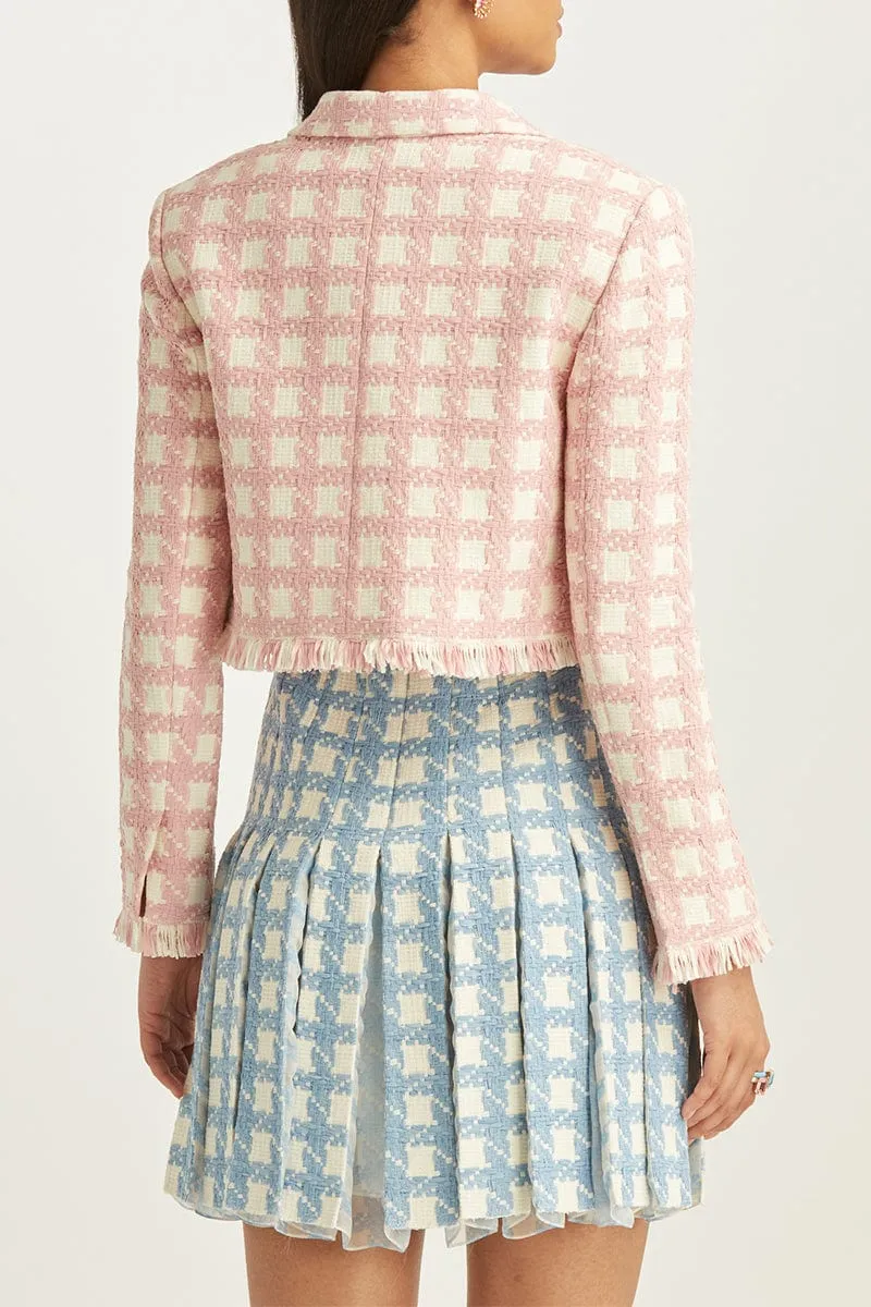 Gingham Tweed Cropped Jacket