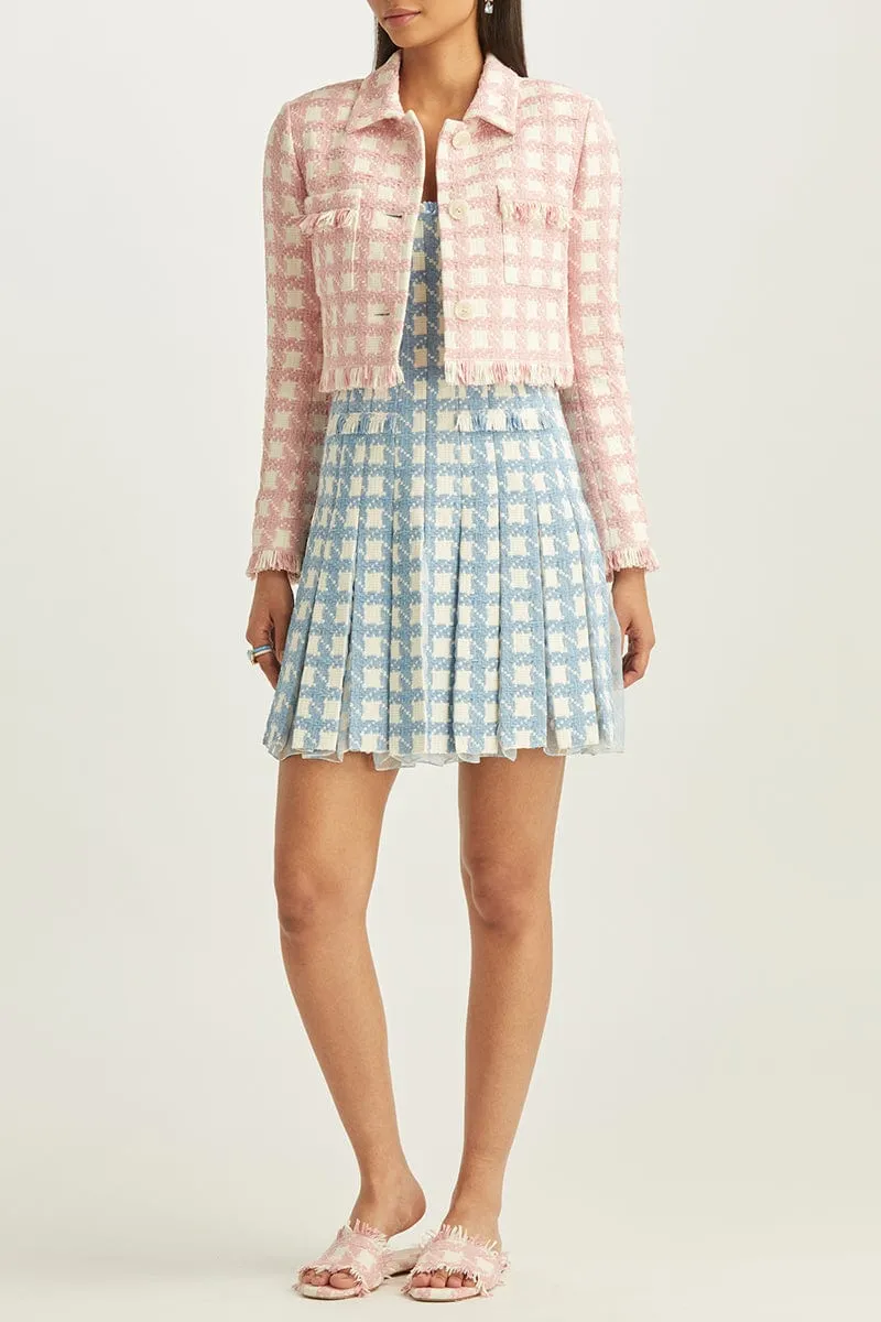 Gingham Tweed Cropped Jacket
