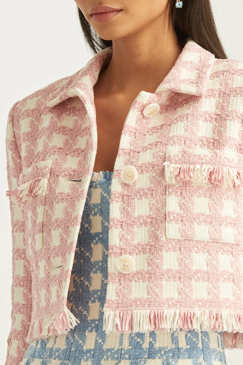 Gingham Tweed Cropped Jacket