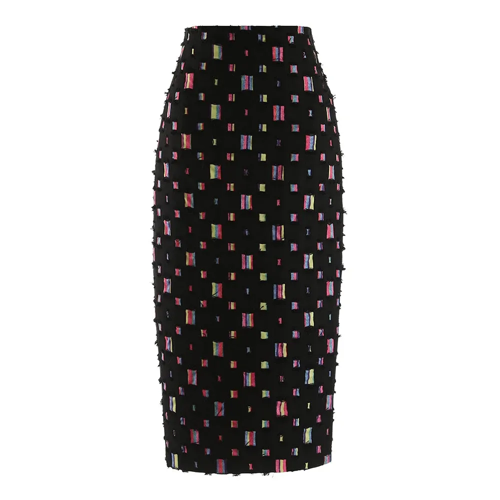 Hit Color Split Skirts For Women High Waist A Line Bodycon Patchwork Denim Summer Skirt Female Fashion Clothing