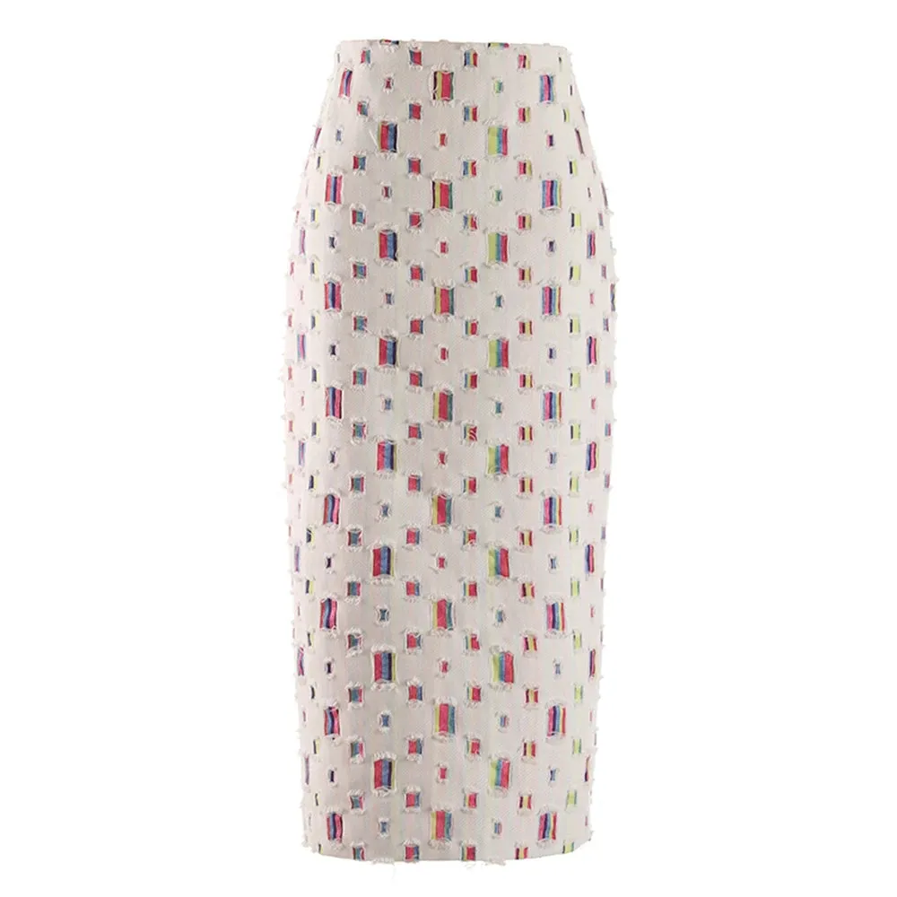 Hit Color Split Skirts For Women High Waist A Line Bodycon Patchwork Denim Summer Skirt Female Fashion Clothing