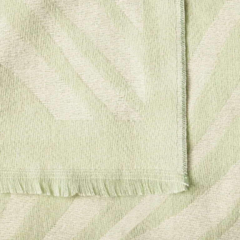 KL Printed Blanket Scarf | Zebra | Off White/Sage