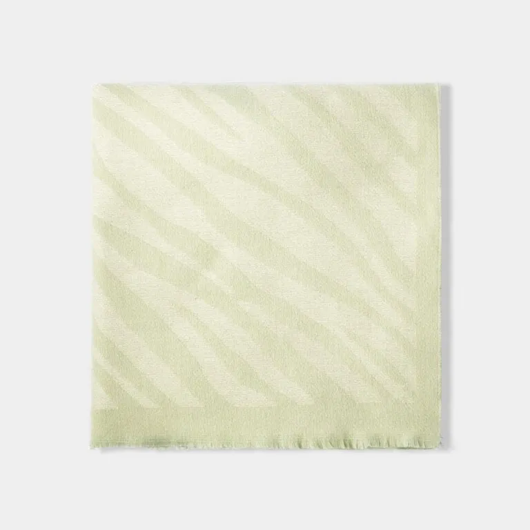 KL Printed Blanket Scarf | Zebra | Off White/Sage